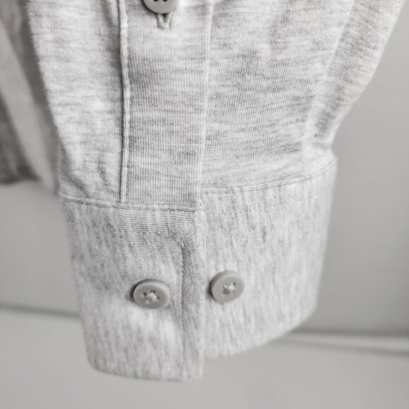 Report Collection Men Medium Light Gray Lux Knit 4-Way Stretch L/S Button Up NWT - Picture 5 of 9